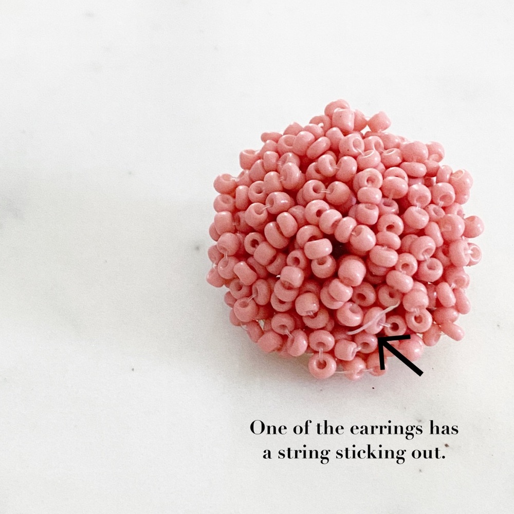🆑 "Clémence" Earrings || Rose Pink Beaded - Picture 6 of 11